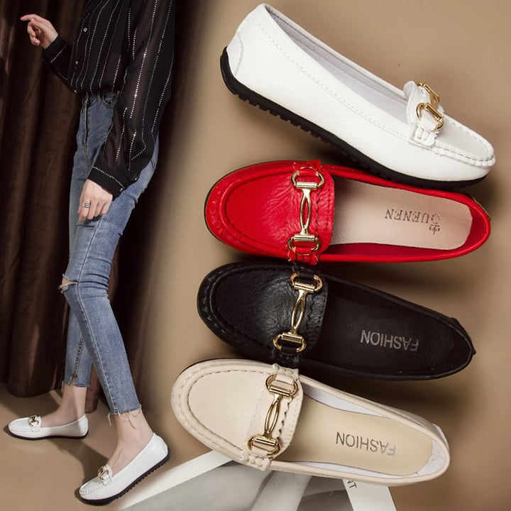 Damen Mokassins mit elegantem Schnallen-Detail und markantem Designs Drune