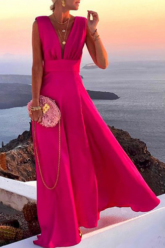 Drune | Einfarbiges Kleid mit Schlitz und Kuchenrock Form