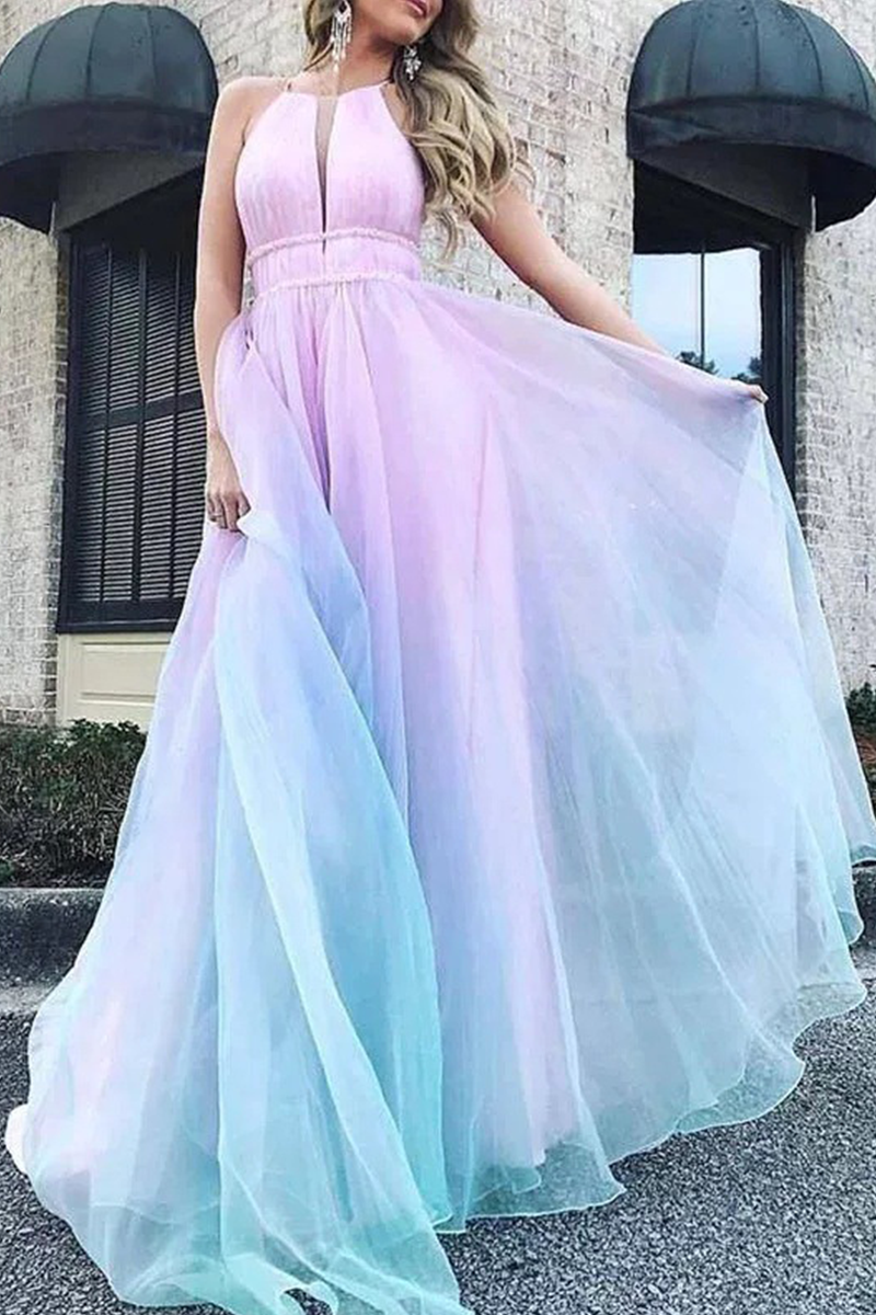Drune | Lässiges Patchwork Netz Halter Netz Kleid Kleider