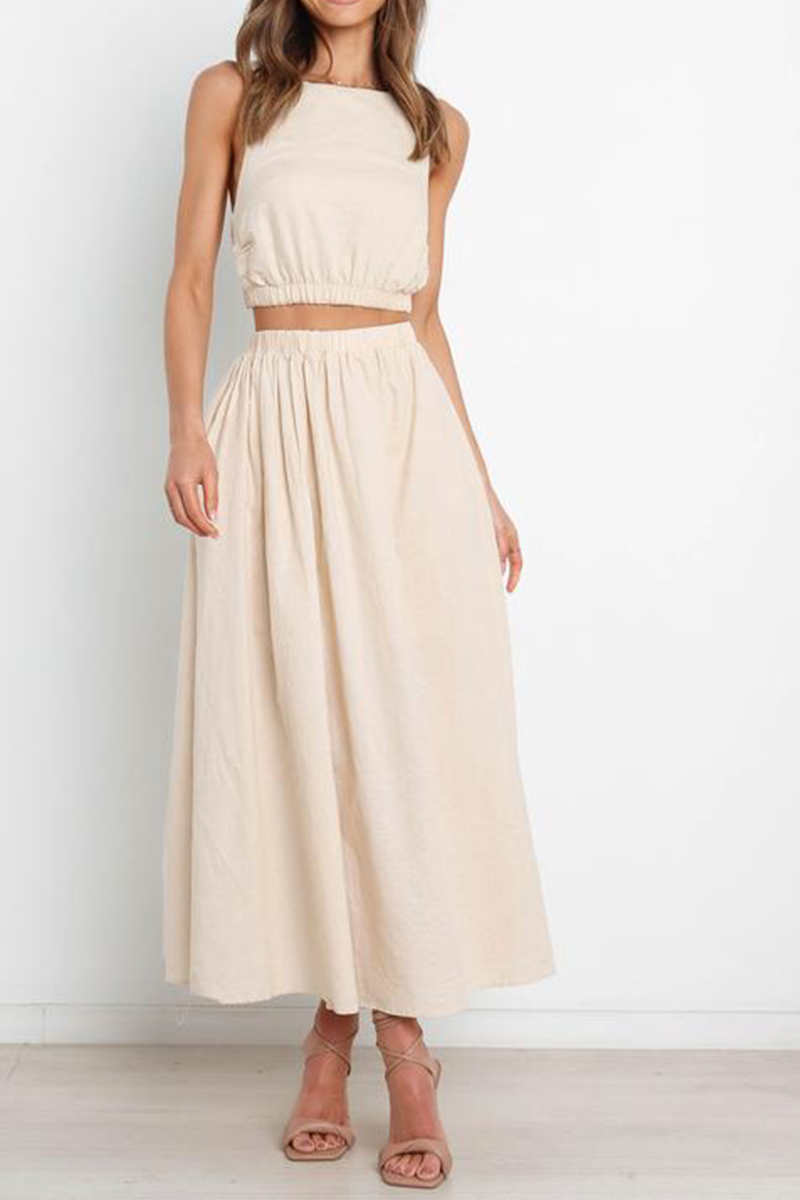 Drune | Sexy Einfarbig Patchwork Halter Kleid - 3 Farben