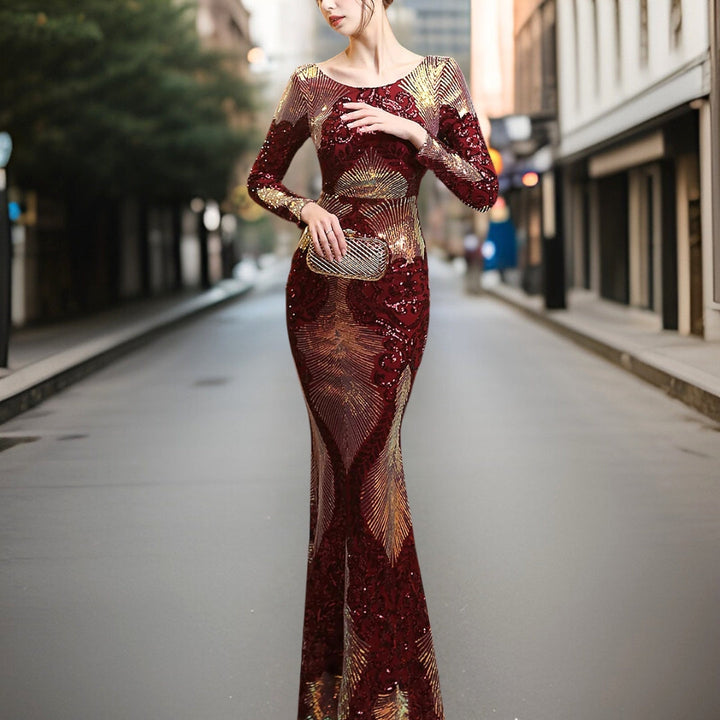 Drune - Hochwertiges, rückenfreies Pailletten-Kleid