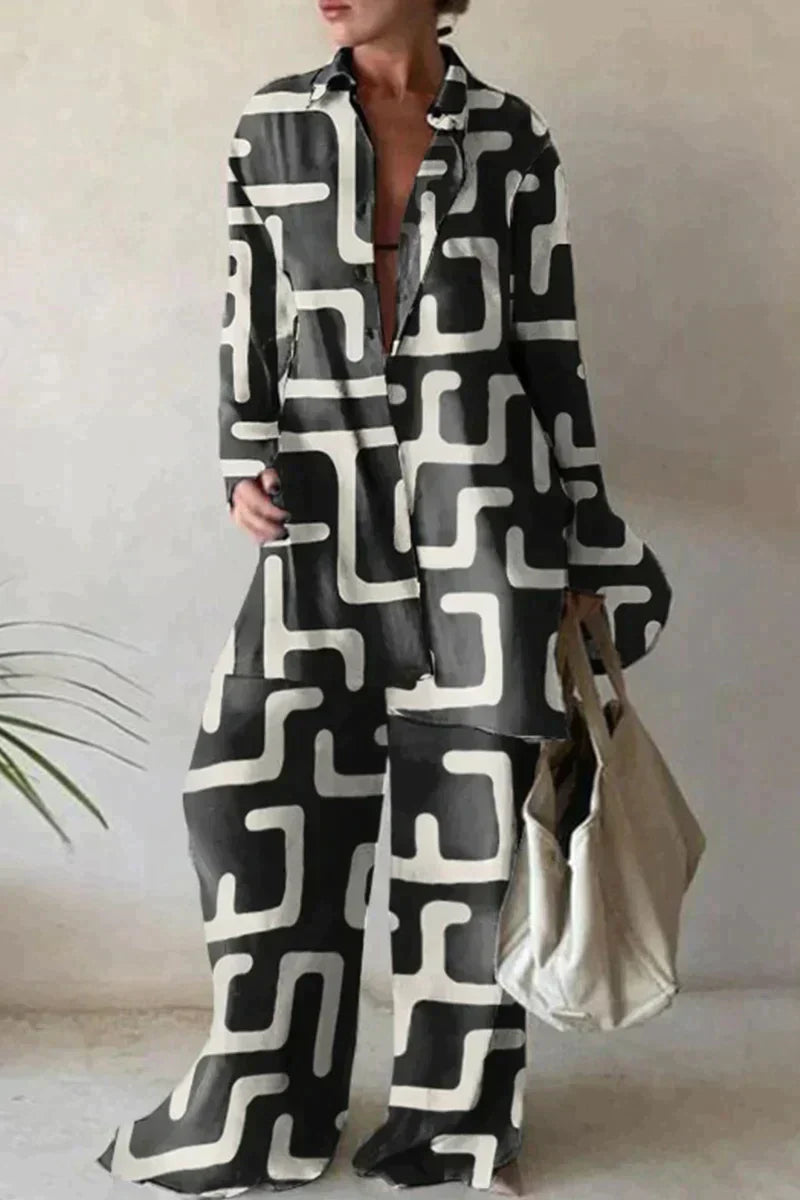 Drune | Modischer Print-Hosenanzug Damen