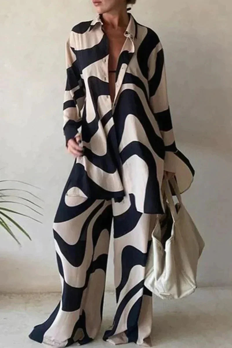 Drune | Modischer Print-Hosenanzug Damen