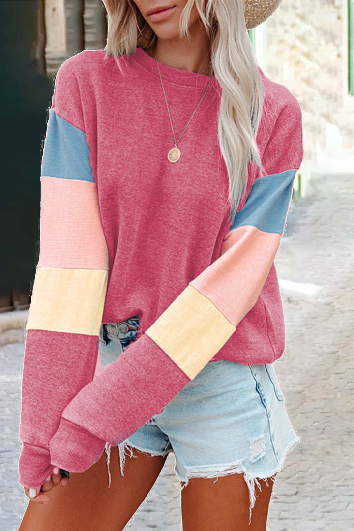 Drune | Street Solid Patchwork O Hals Top