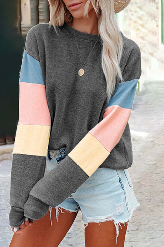 Drune | Street Solid Patchwork O Hals Top