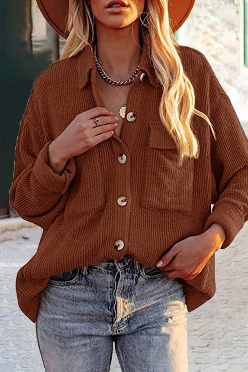 Drune | Geschnittene Cordjacke Mit Umgelegtem Kragen Für  Frauen