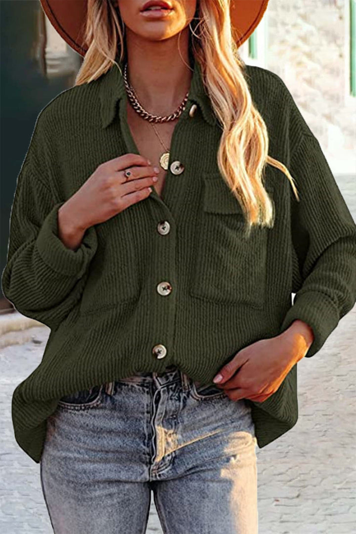 Drune | Geschnittene Cordjacke Mit Umgelegtem Kragen Für  Frauen