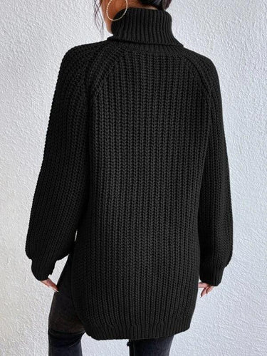 Drune | Hochgeschlossener Langarmpullover in Schwarz