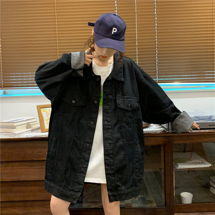 Damen Oversized Denimjacke mit weichem Innenfutter Drune