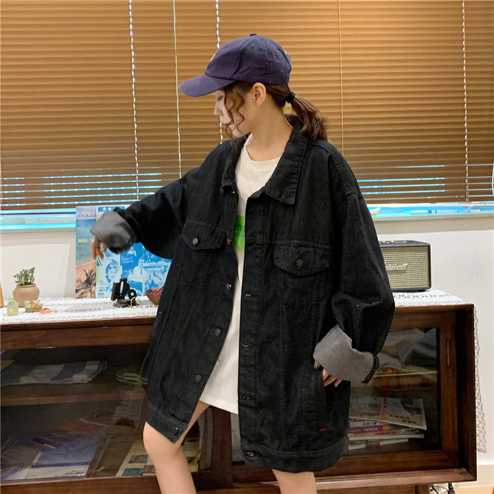 Damen Oversized Denimjacke mit weichem Innenfutter Drune