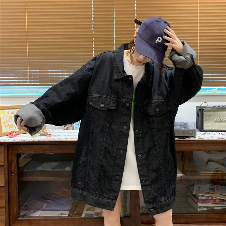 Damen Oversized Denimjacke mit weichem Innenfutter Drune