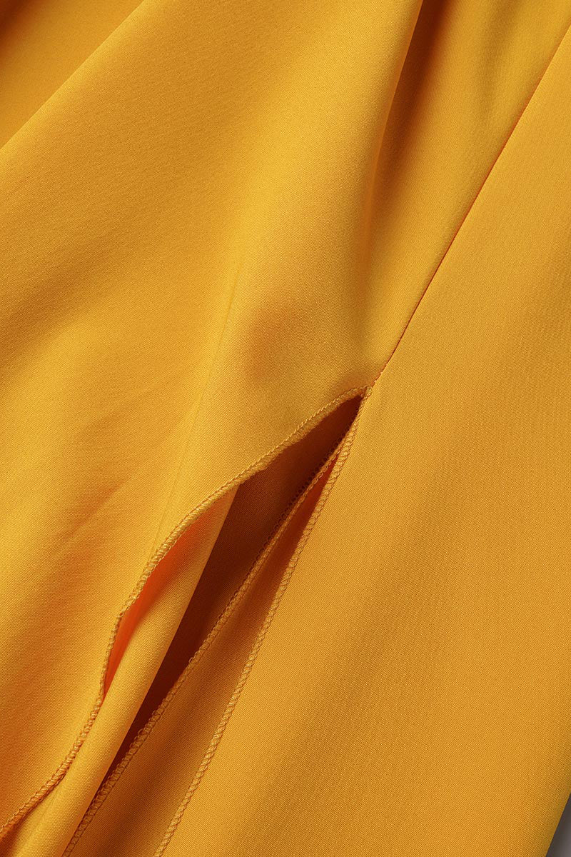 Drune | Elegante Einfarbige Hohe Öffnung V-Ausschnitt Ärmelloses Kleid Kleider- 3 Farben