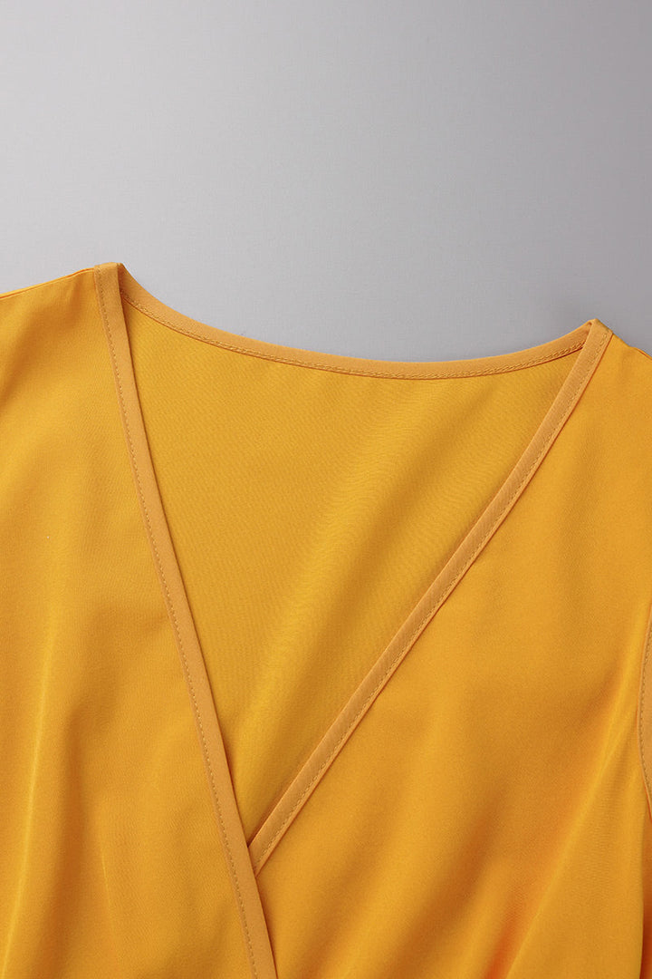 Drune | Elegante Einfarbige Hohe Öffnung V-Ausschnitt Ärmelloses Kleid Kleider- 3 Farben