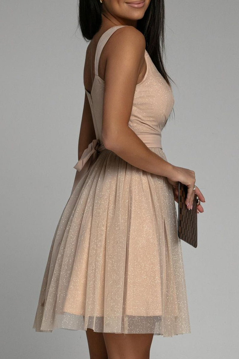Drune | Sexy Elegante Druck Mesh V-Ausschnitt Abendkleid Kleider