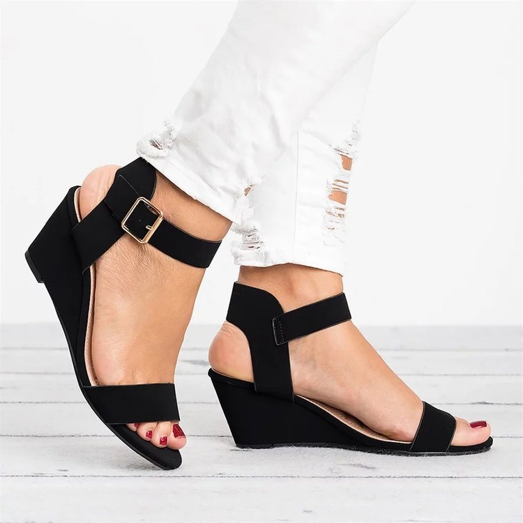 Damen Wedge-Sandalen mit elegantem Riemchen-Design und komfortablem Fußbett Drune