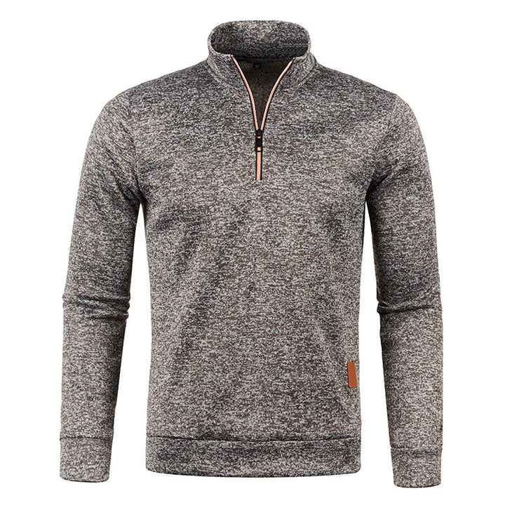 Herren-Strickpullover mit Stehkragen und Reißverschluss