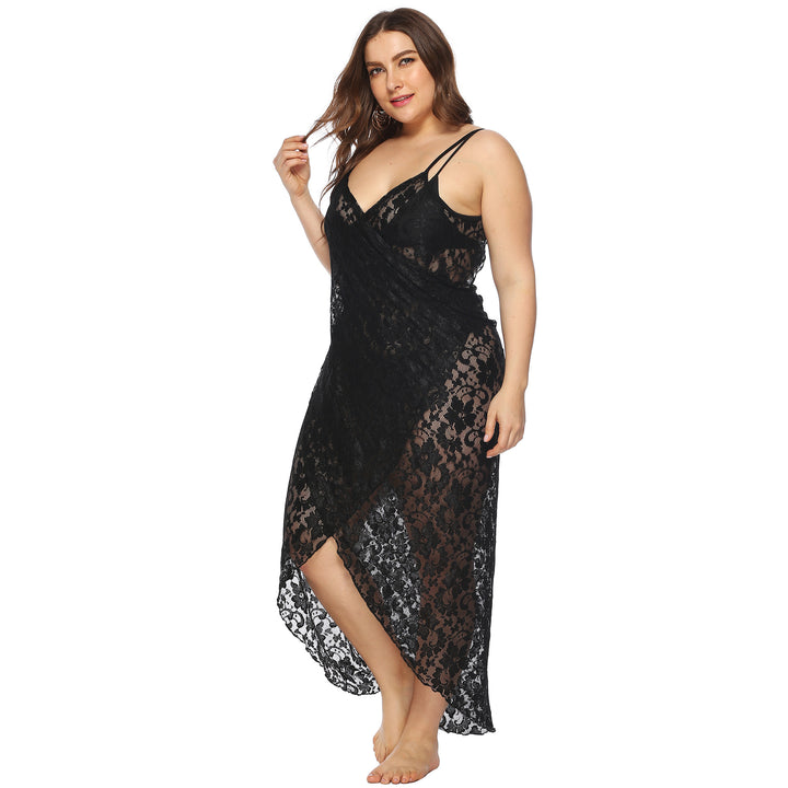 Damen Transparentes Spitzenstrandkleid Drune