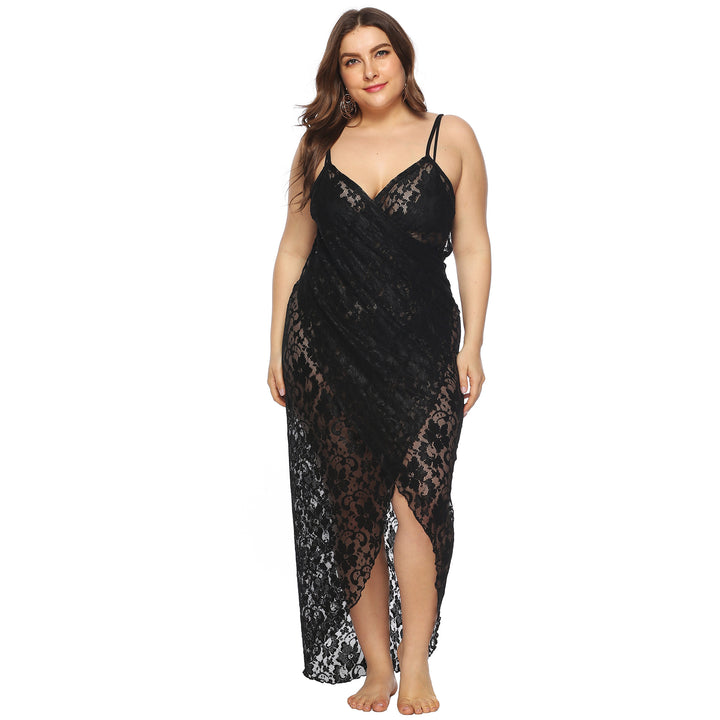 Damen Transparentes Spitzenstrandkleid Drune