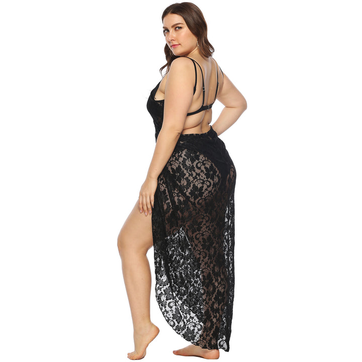 Damen Transparentes Spitzenstrandkleid Drune