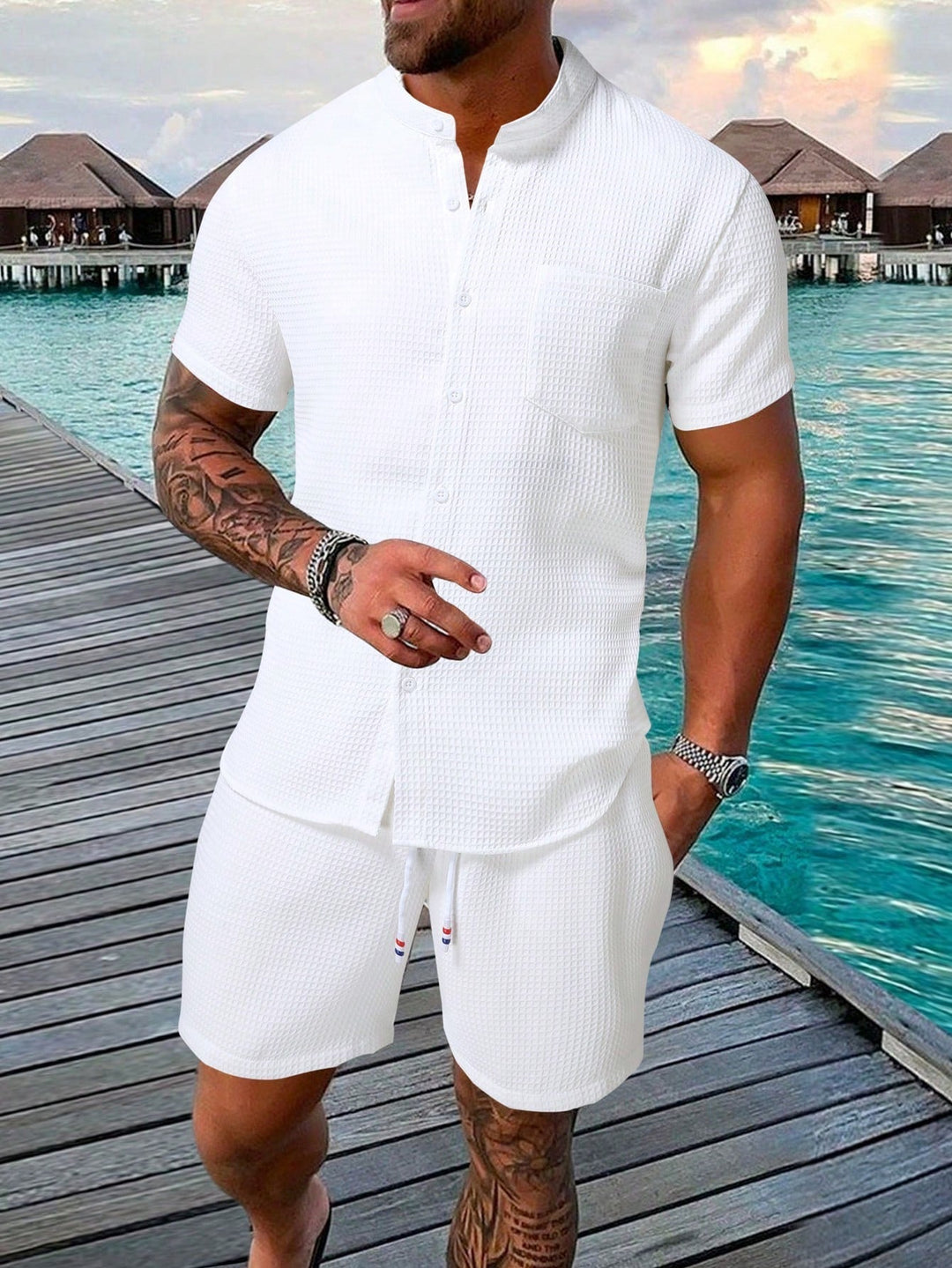Drune | Ärmelshirt und Shorts Satz für Männer