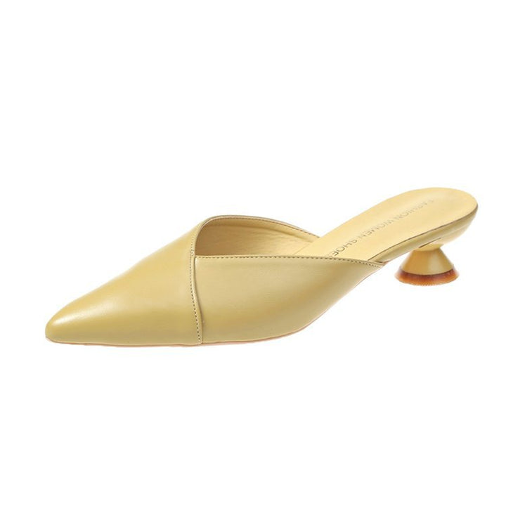 Damen elegante Mules mit einzigartigem spitzen Zehenbereich und trendigem Blockabsatz Drune