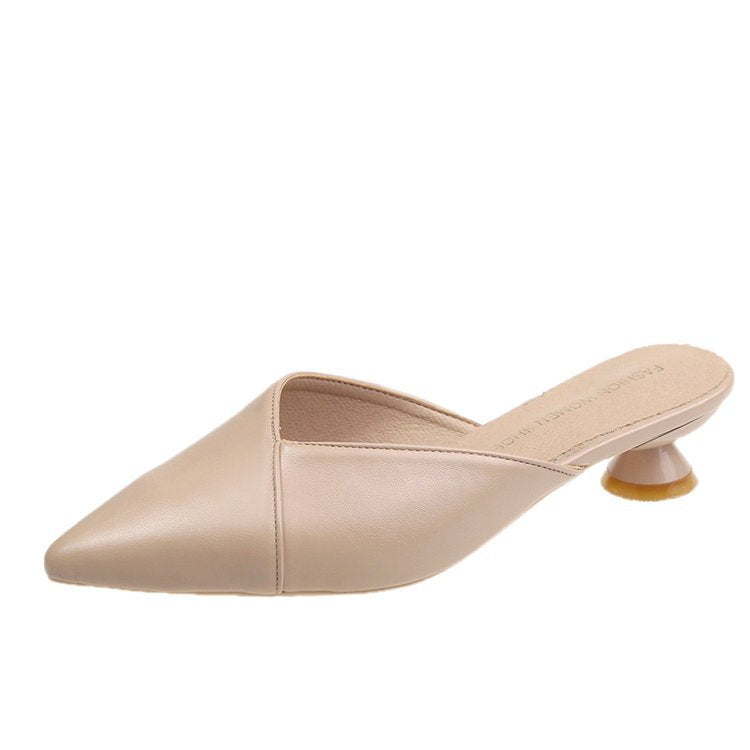 Damen elegante Mules mit einzigartigem spitzen Zehenbereich und trendigem Blockabsatz Drune