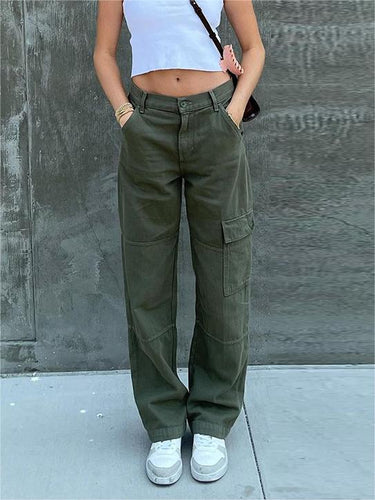 Drune | Straight Cargo Jeans Mit Patchtaschen
