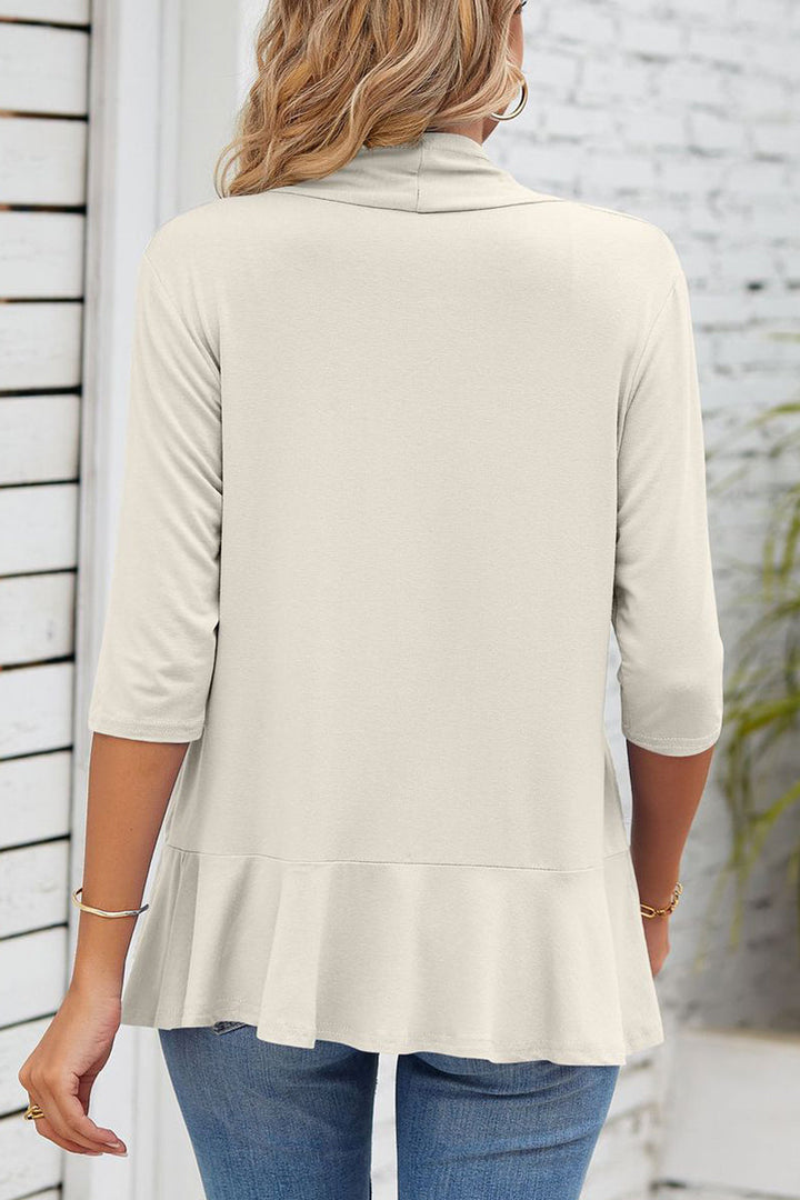 Drune | Daily Simplicity Solid Flounce V-Ausschnitt Oberbekleidung
