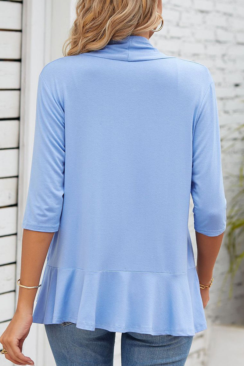 Drune | Daily Simplicity Solid Flounce V-Ausschnitt Oberbekleidung