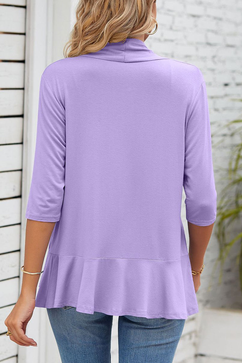 Drune | Daily Simplicity Solid Flounce V-Ausschnitt Oberbekleidung