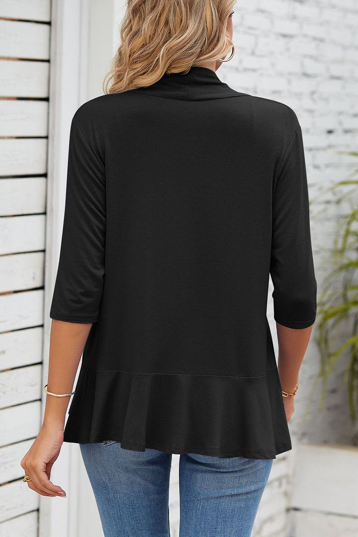 Drune | Daily Simplicity Solid Flounce V-Ausschnitt Oberbekleidung