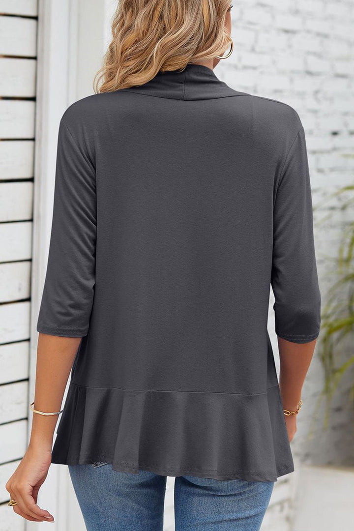 Drune | Daily Simplicity Solid Flounce V-Ausschnitt Oberbekleidung