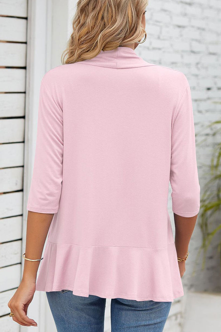 Drune | Daily Simplicity Solid Flounce V-Ausschnitt Oberbekleidung