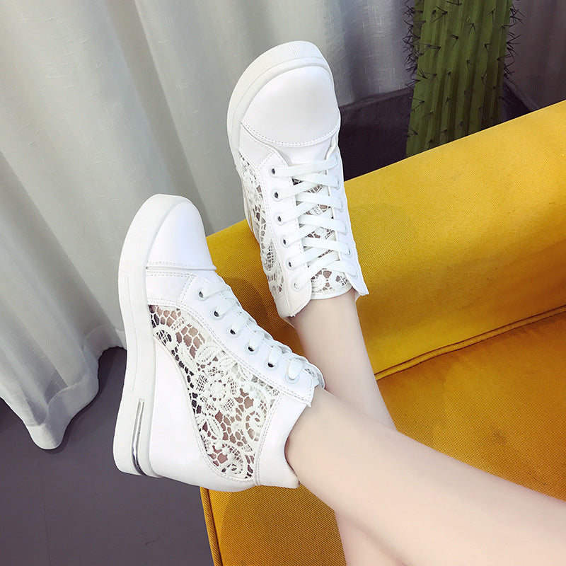 Damen High-Top Sneakers mit eleganter Spitzen-Verzierung und gepolsterter Innensohle Drune