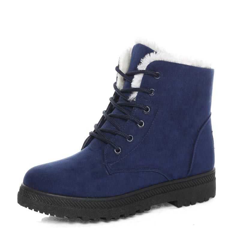 Drune | Winter Stiefeletten Damen – Gefütterte Stiefel mit flacher Sohle und Schnürung
