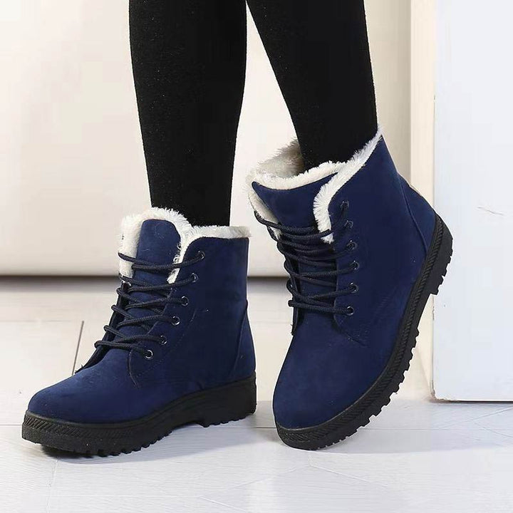 Drune | Winter Stiefeletten Damen – Gefütterte Stiefel mit flacher Sohle und Schnürung