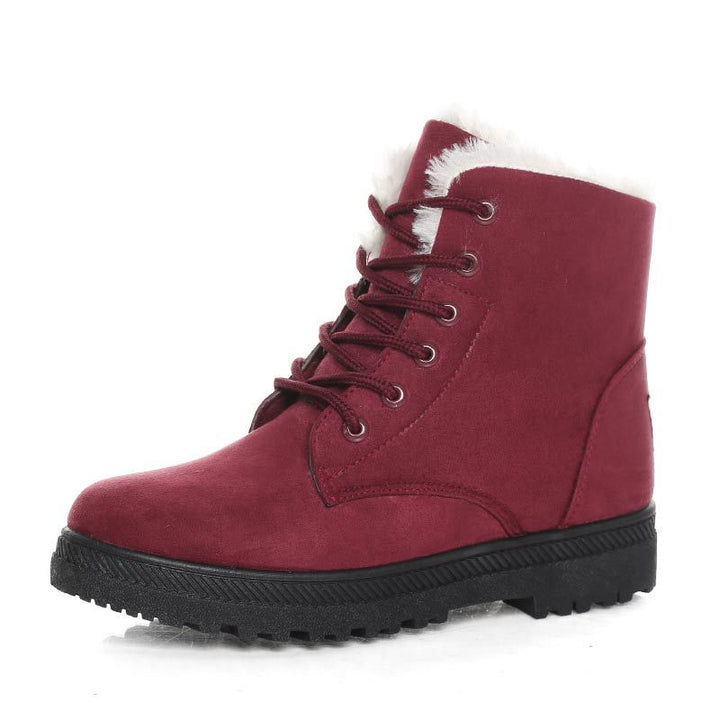 Drune | Winter Stiefeletten Damen – Gefütterte Stiefel mit flacher Sohle und Schnürung