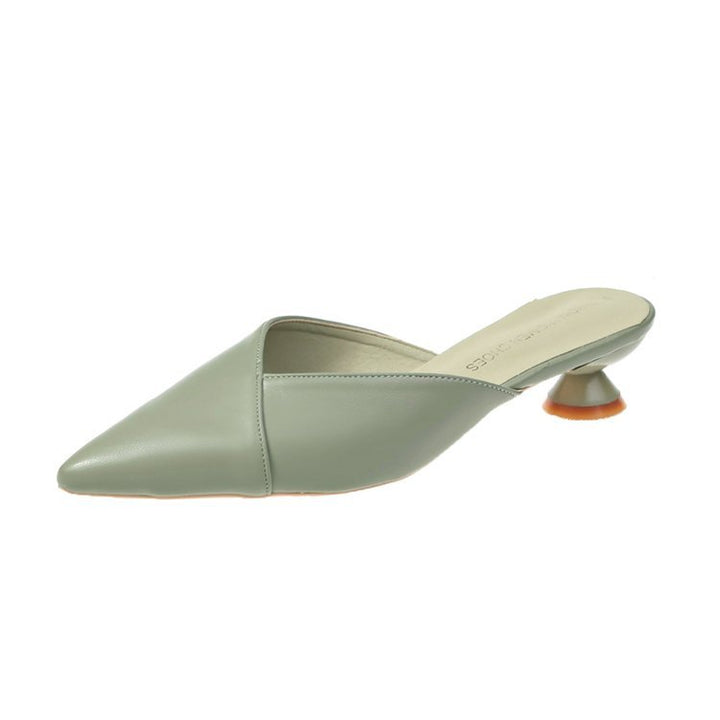 Damen elegante Mules mit einzigartigem spitzen Zehenbereich und trendigem Blockabsatz Drune