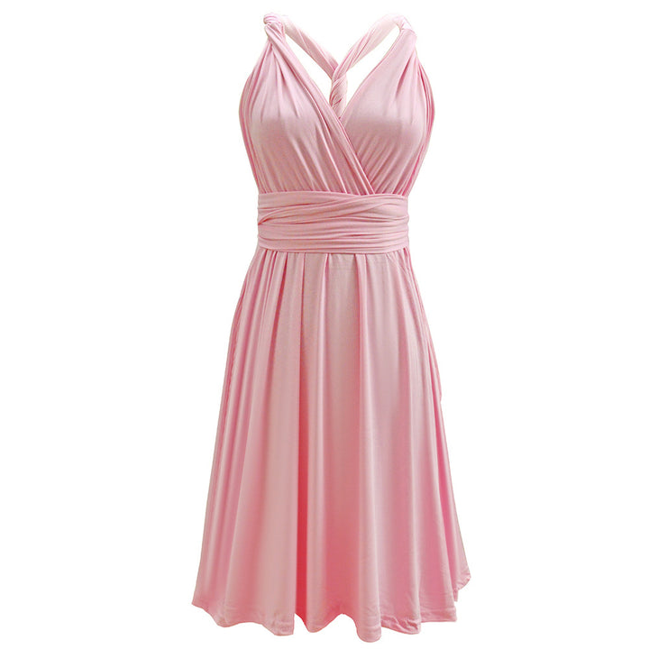 Damen Wickelkleid mit eleganter Raffung und tiefem V-Ausschnitt Drune