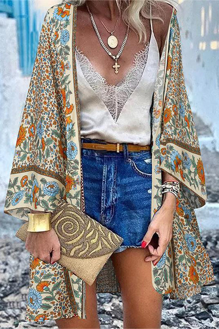 Drune | College Print Patchwork Strickjacke Kragen Außenbekleidung