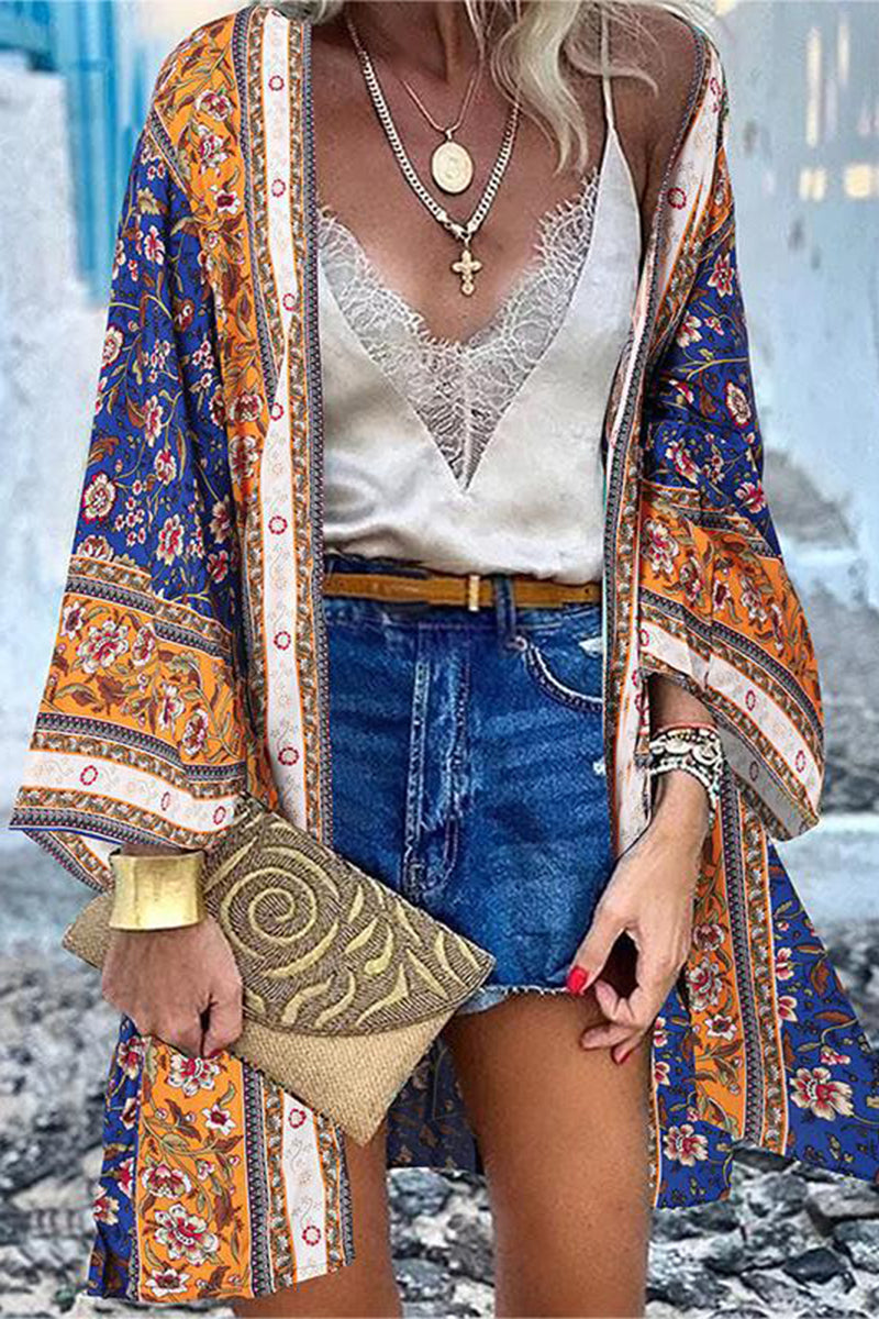 Drune | College Print Patchwork Strickjacke Kragen Außenbekleidung