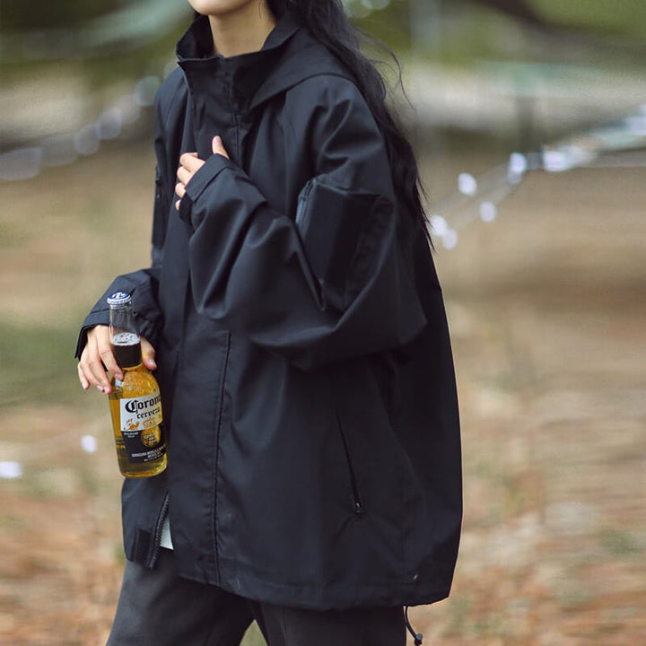 Drune | übergroße wasserdichte Zip-Jacke
