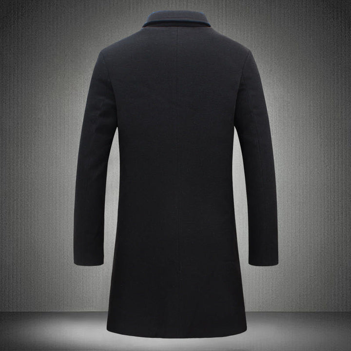 Herren nan schlanker Kurzmantel mit Stehkragen und eleganter Knopfleiste Drune