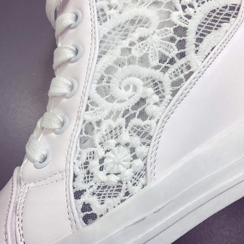 Damen High-Top Sneakers mit eleganter Spitzen-Verzierung und gepolsterter Innensohle Drune