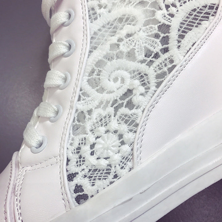 Damen High-Top Sneakers mit eleganter Spitzen-Verzierung und gepolsterter Innensohle Drune