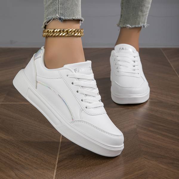 Drune | Sneaker Weiße Sneaker mit Gold/Silber Details