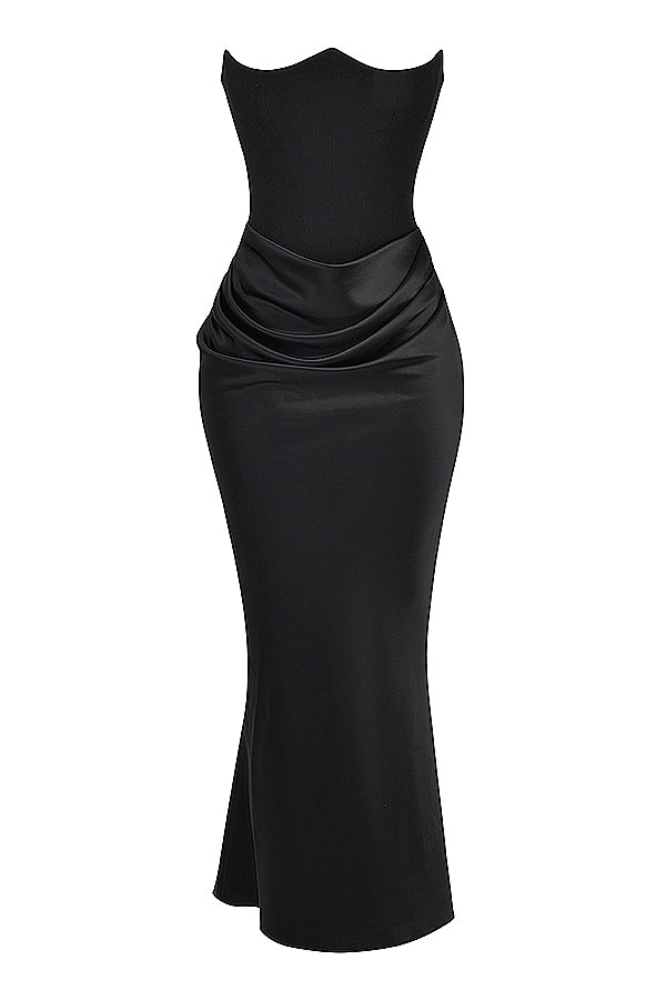 Drune | Trägerloses Korsett Maxi Kleid