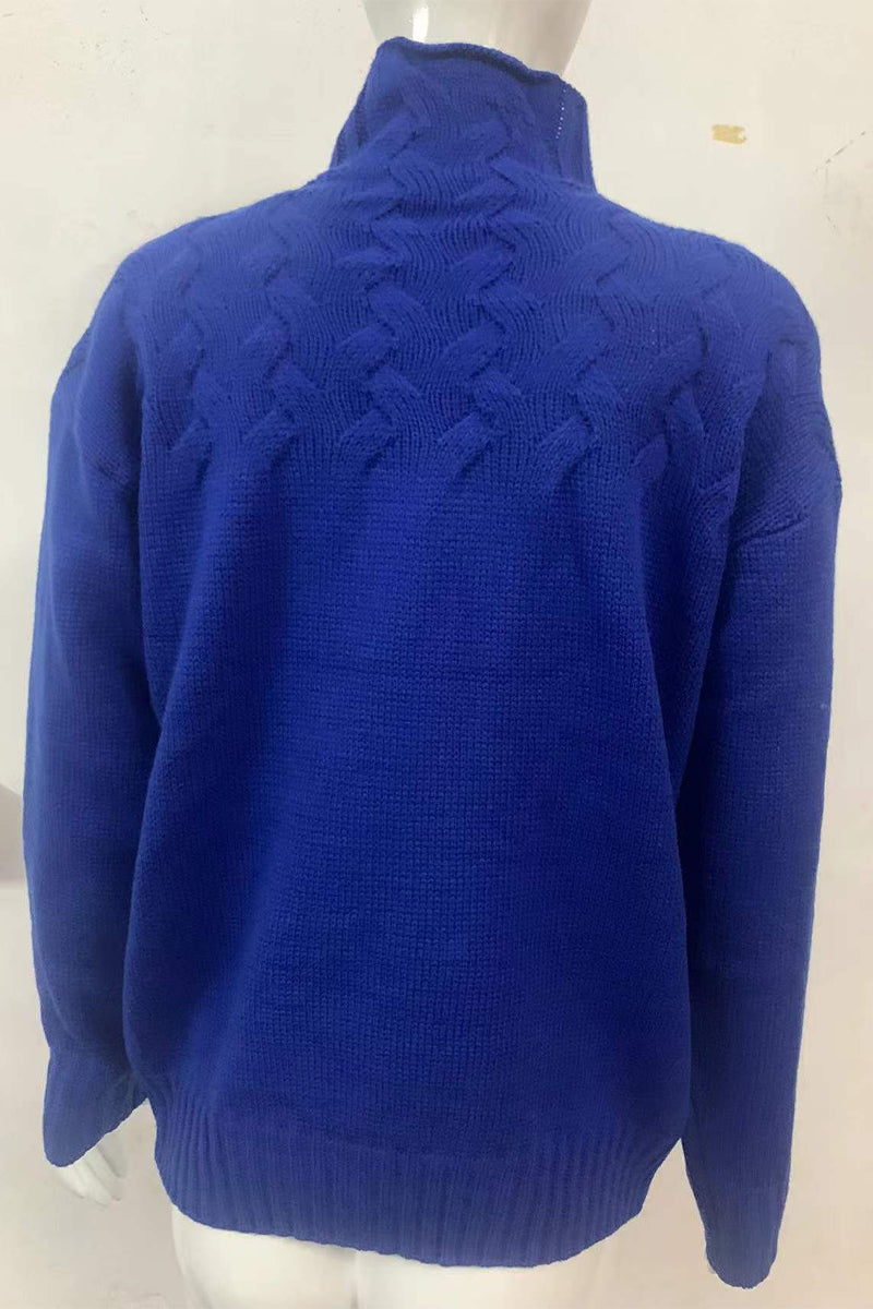 Drune | Lässiger Einfarbiger Strickpullover mit Rollkragen - 11 Farben