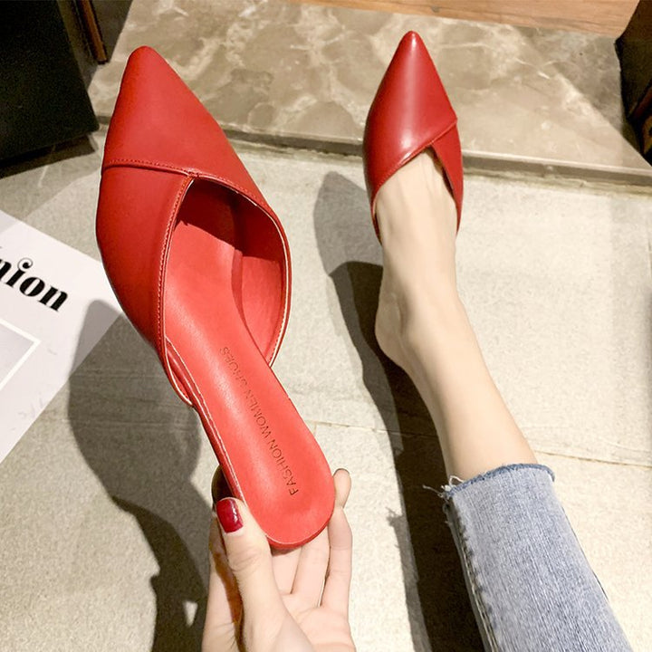 Damen elegante Mules mit einzigartigem spitzen Zehenbereich und trendigem Blockabsatz Drune