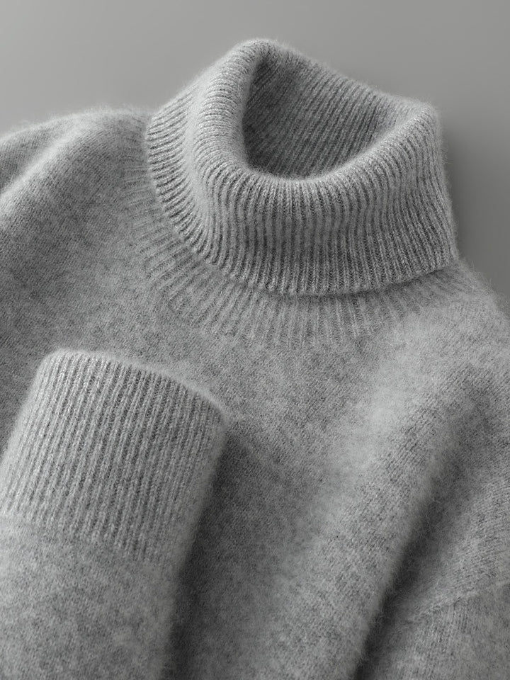 Herren-Pullover aus 100% Wolle mit Stehkragen